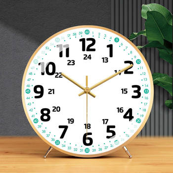 Student Desk Clock, Bedroom Silent Desk Clock, Classroom Children's Room Early Education Learning Clock, Desk Clock for Learning to Tell Time