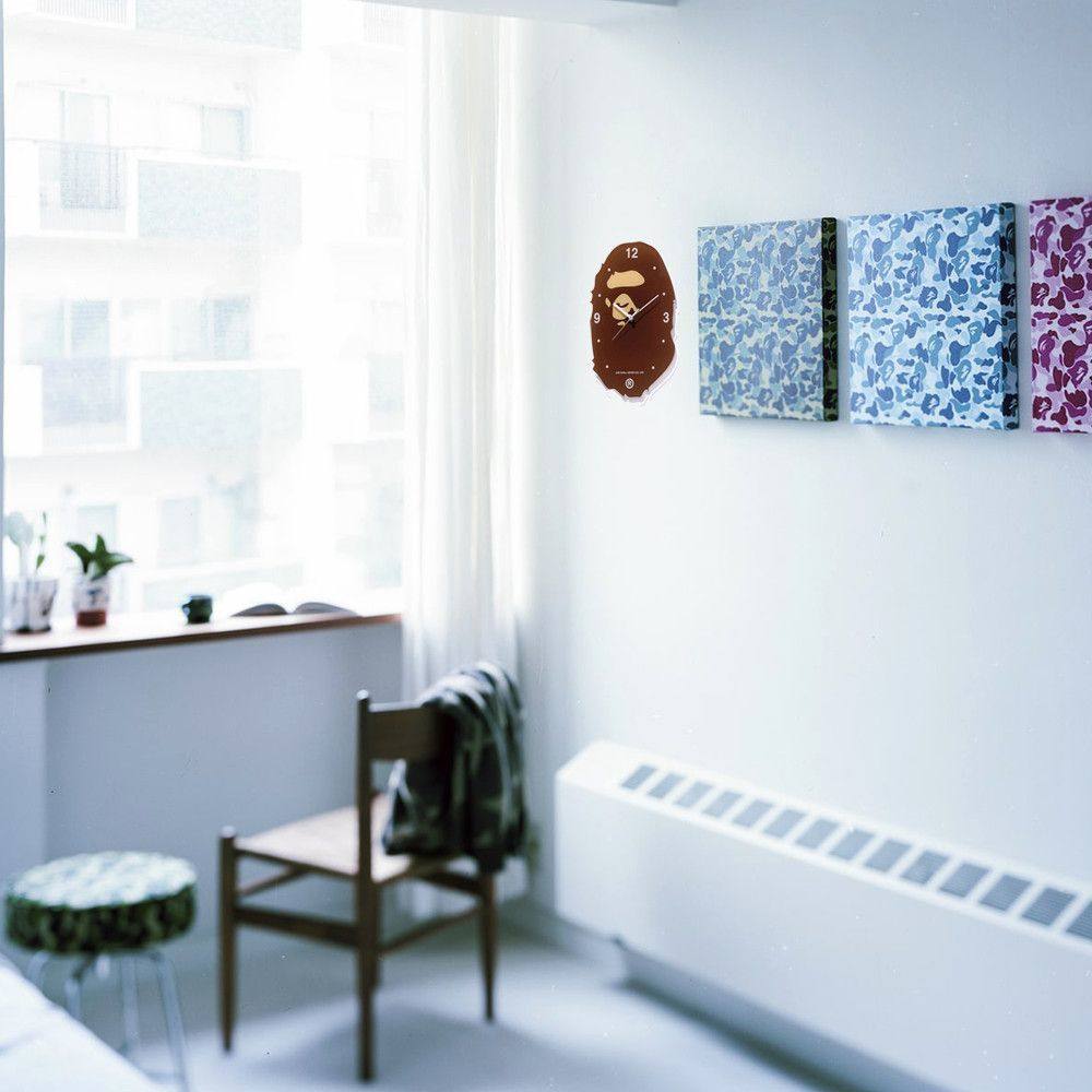Bape Ape Clock Trendy Brand Internet-Famous Clock Simple Creative Modern Silent Wall Clock Home Living Room Decoration ins