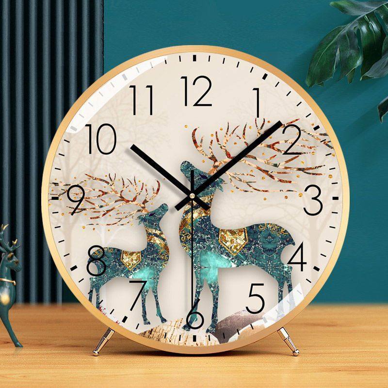 Table Clock for Home Living Room, Stylish Clock, Desktop Ornament, European Style Silent Desktop Clock, Simple Quartz Table Clock, Home Decoration