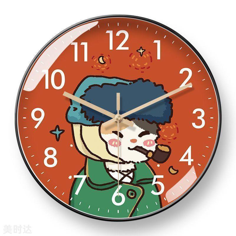 Screaming Famous Painting Wall Clock Van Gogh Creative Clock Wall Hanging Fun Funny Automatic Time Radio Clock Ultra-Quiet Clock