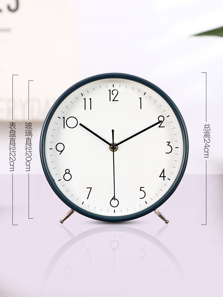 Nordic Light Luxury Desktop Clock for Living Room, Stylish Home Desktop Clock Ornament, Bedroom Bedside Silent Table Clock