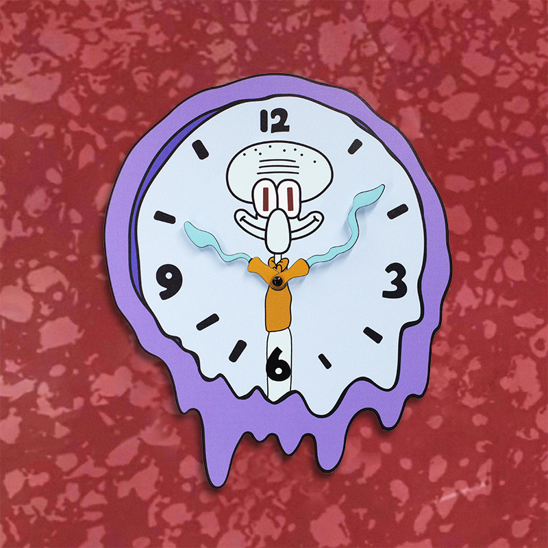 Cartoon Squidward Wall Clock Silent Clock Spongebob Squarepants Bikini Bottom Great Artist Creative Clock