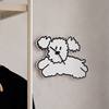 Korean Romane Cute Cartoon Indoor Decorative Wall Clock Black and White Simple Design for Children's Room Bedroom Silent Clock