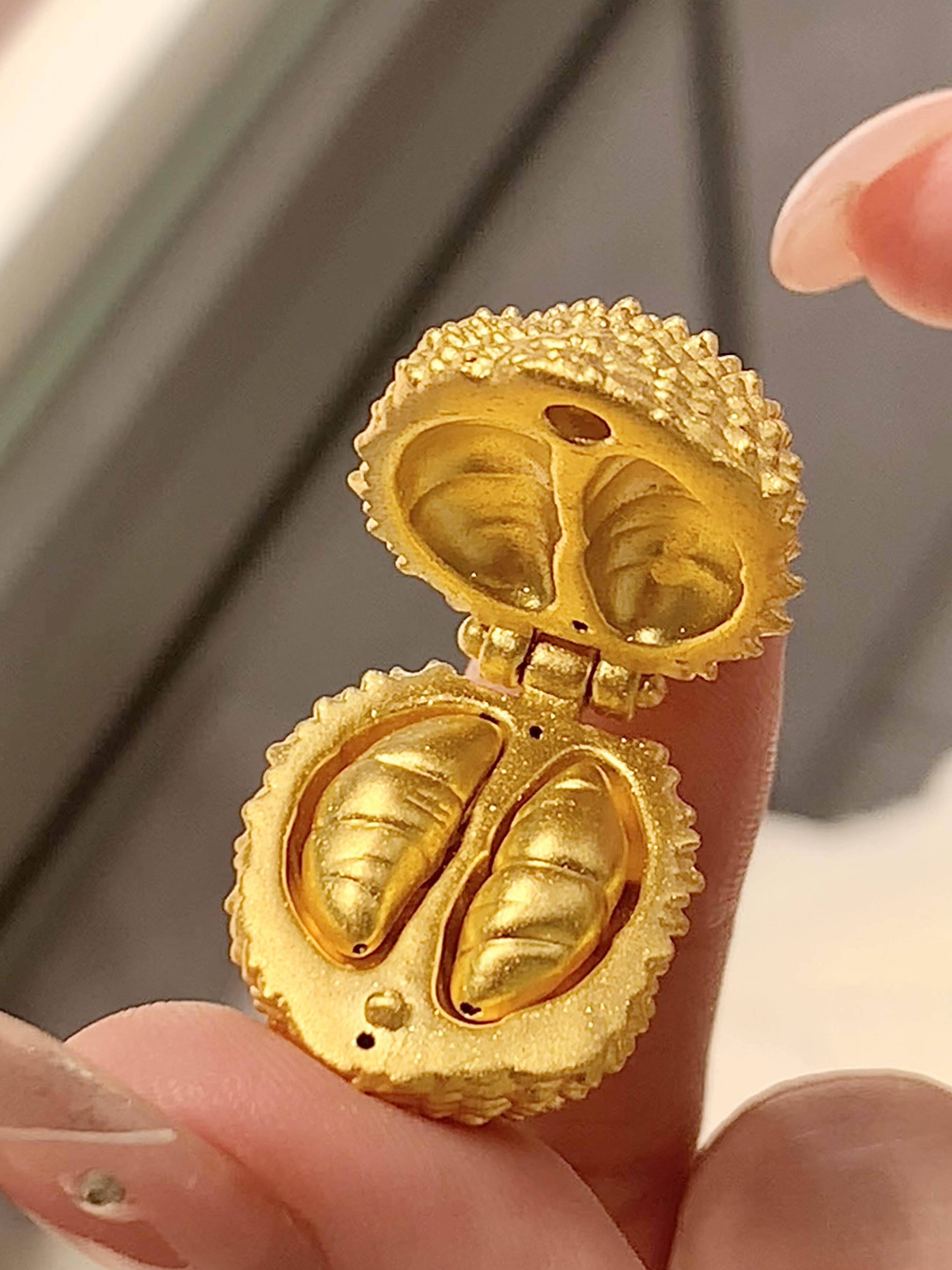 Gold-Colored Durian Ornament 2024 New Popular Niche Design Decoration Gift for Wife or Girlfriend