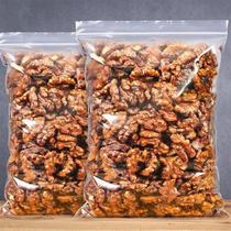 Amber walnut kernel 500 net weight sesame honey flavor fresh cooked paper-skinned walnut meat crispy nut snacks in bulk