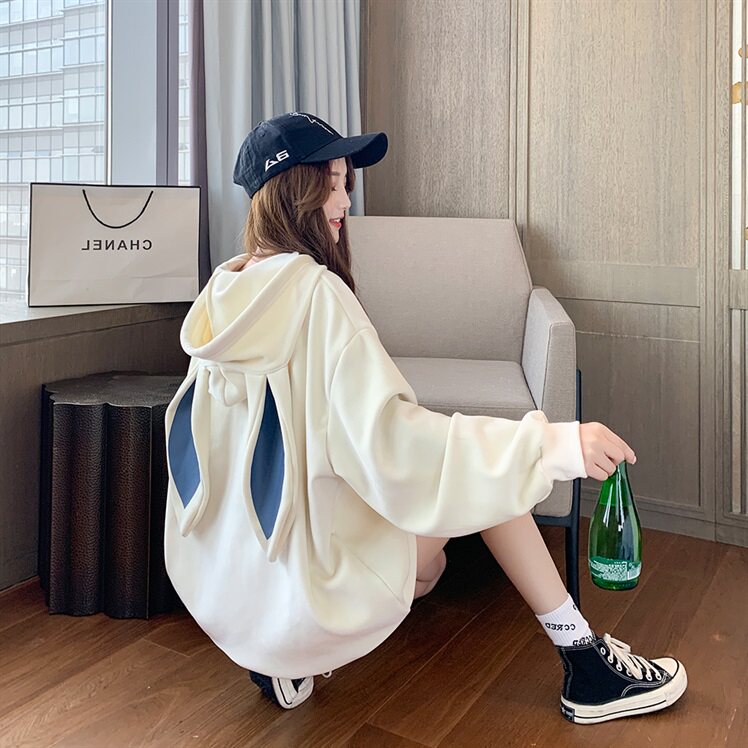 Sweater women's fleece thickening autumn and winter 2020 new Korean version of the loose lazy wind net red fashion hooded jacket tide