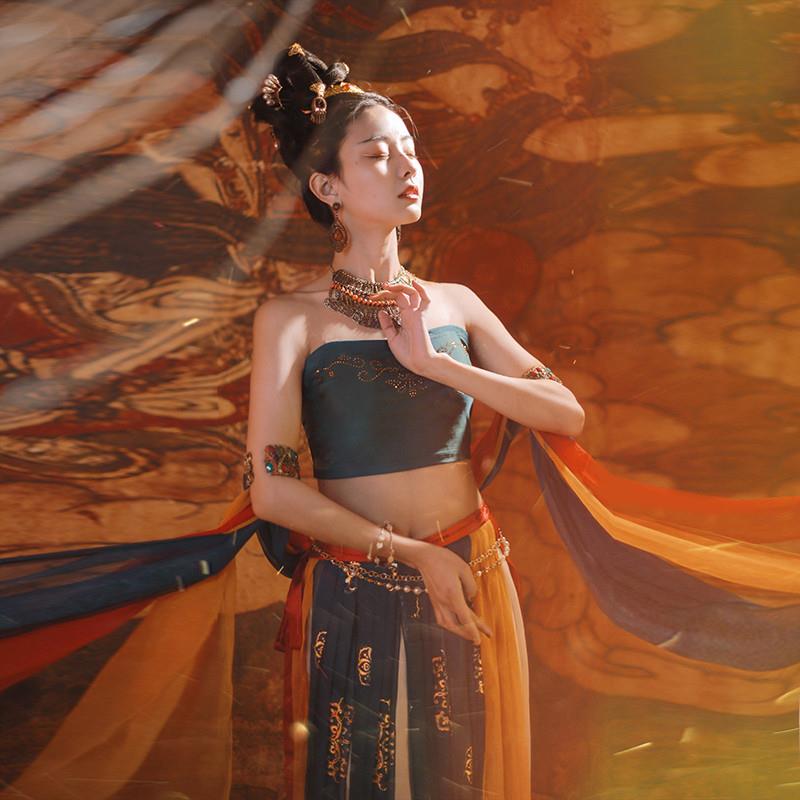 Dunhuang Flying Goddess Hanfu-Style Dance Costume Performance Outfit Western Region Dancer Exotic Style Ancient Costume Dress Adult Set