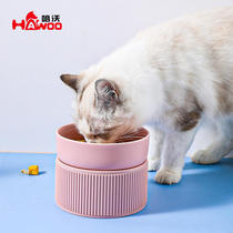 Ceramic Pet Tall Single Bowl Anti-Tip Anti-Slip Neck Protector Ceramic Bowl Pet Supplies Cat Pet Food Utensils