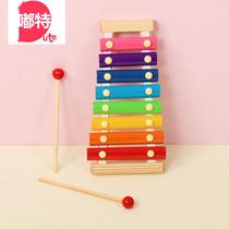 Xinjiang Tibetan childrens eight-tone hand-knocked piano baby early education educational musical instrument toy 8 infant xylophone