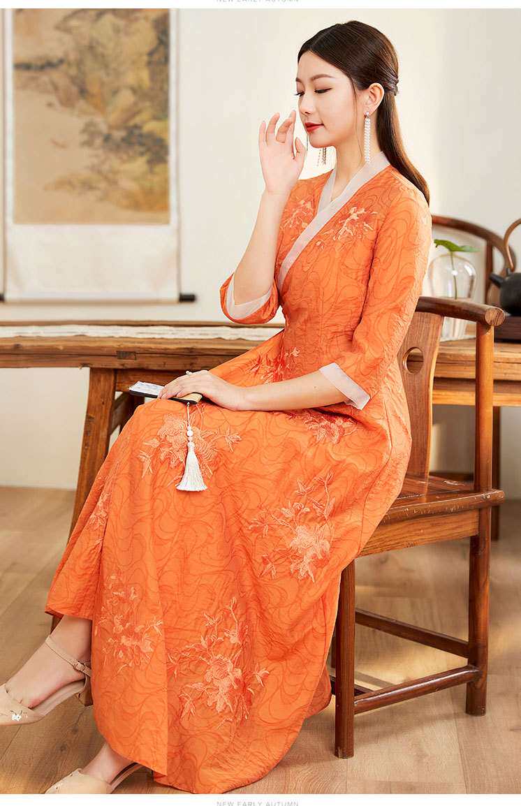 китайский костюм spring and summer women's vintage embroidered hanfu dress sl OTHER