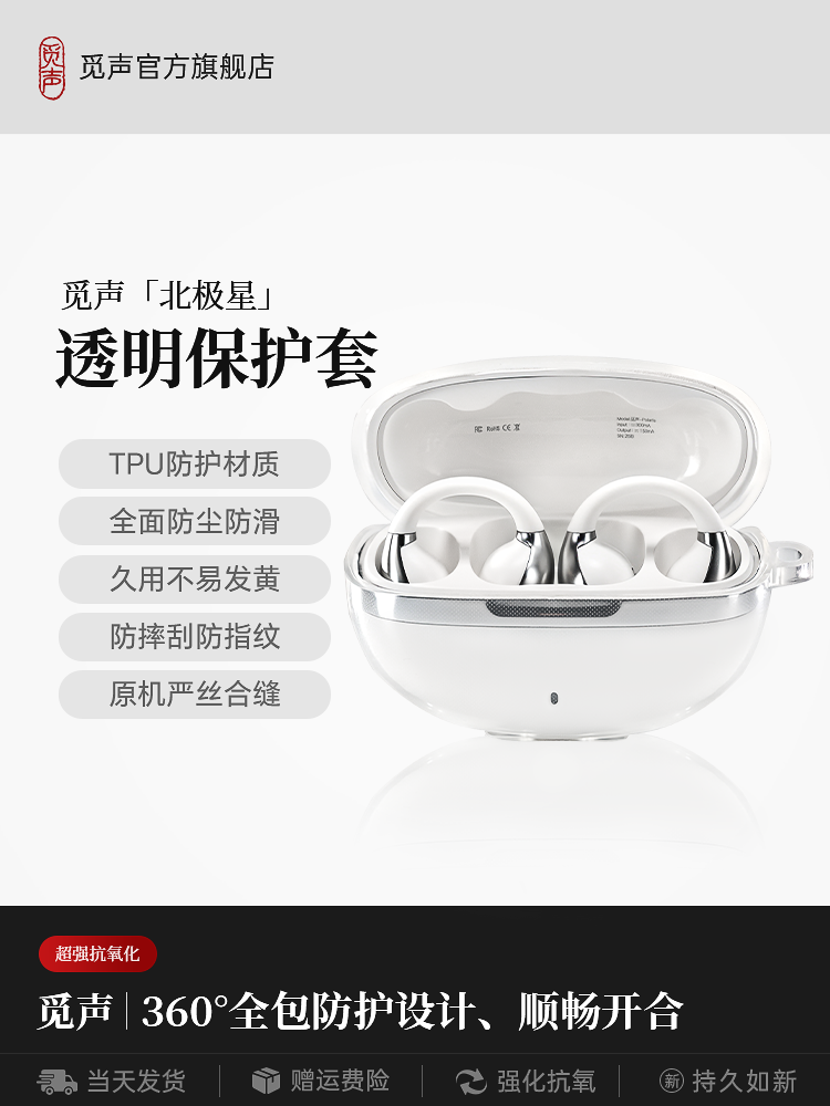 Polaris Transparent Protective Case Bluetooth Earphone Case Charging Case Silicone Soft Case Full Coverage Anti-Fall