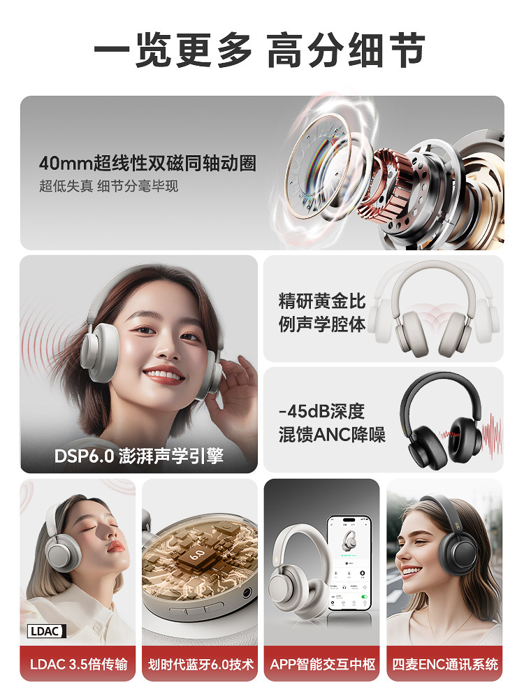 Misheng Sirius Head-Mounted Wireless Bluetooth Noise-Cancelling High-Quality Gaming Headphones Are Suitable for Apple, Huawei and Xiaomi