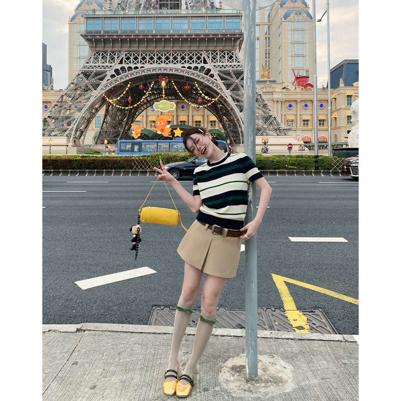 Hamyiho Khaki Short Skirt Women's Summer Culottes Miu Style Pleated Skirt A-Line Skirt Shorts White Hamyiho Khaki Short Skirt Women's Summer Culottes Miu Style Pleated Skirt A-Line Skirt Shorts White