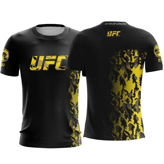 Ufc Fighting Training Clothing Mma Muay Thai Sanda Fighting Sports Short-Sleeved T-Shirt for Men and Women Quick-Drying Breathable Short-Sleeved Tops
