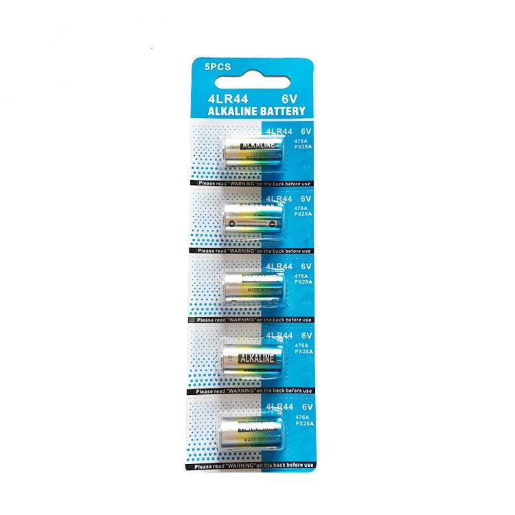 4LR44蓝色五粒卡装碱性锌锰层叠电池批发6v美容笔宠物止吠器