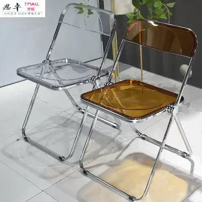 Transparent chair Acrylic chair Net red chair Photo folding chair ins balcony chair Dining chair Light luxury high-end