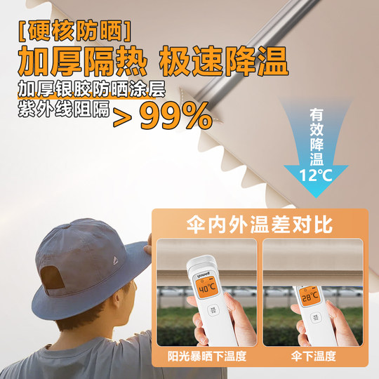 Sunshade Umbrella for Outdoor Tricycles, Large Commercial Umbrella for Street Stalls, Thickened and Reinforced Sun Umbrella, Sun Protection Canopy