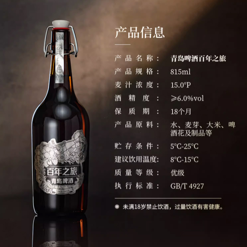 TSINGTAO 青島ビール百年之旅 大師限定815ml ギフトボックス付き TSINGTAO 青島ビール百年之旅 大師限定815ml ギフトボックス付き