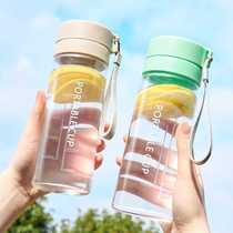 Summer high temperature resistant minimalist anti-fall band scale transparent plastic cup outdoor climbing portable ins wind sports water glass
