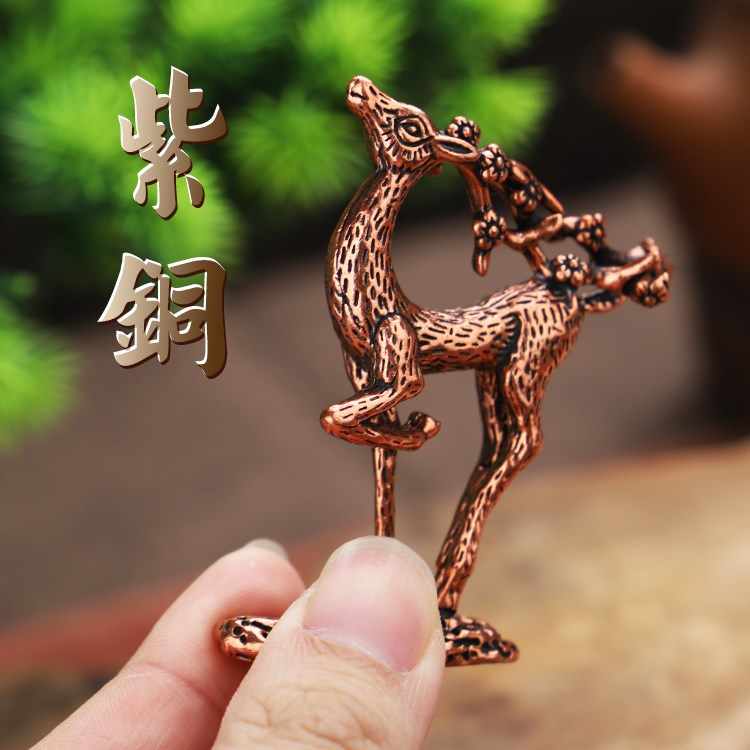 ☆大迫力鹿頭造像☆ 鹿首 稀少美品 銅製細工 擺設美品 文房置物