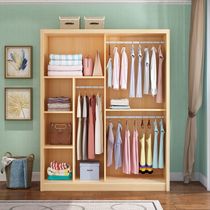 Pine wood pushing Ramen 12141618 meters Two doors log Childrens clothes cabinet All solid wood