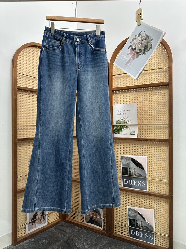 J611 High-End Series High-Waisted Tencel Cotton Soft Denim Straight-Leg Flared Pants for Women 2026 Early Autumn New Style, Leg-Lengthening