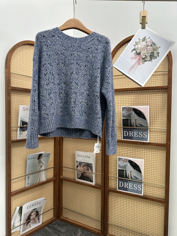9593A Elegant* Knitted Sweater for Women, Silk Cashmere Fancy Yarn Hollow Round Neck Sweater, 2026 Autumn/Winter New Style 9593A Elegant* Knitted Sweater for Women, Silk Cashmere Fancy Yarn Hollow Round Neck Sweater, 2026 Autumn/Winter New Style