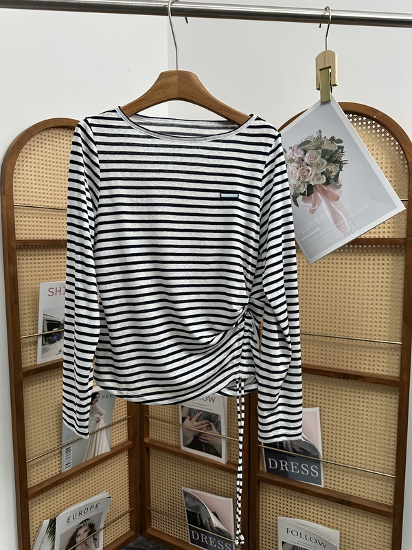  5403Ay Parent's Sleeveless T-Shirt for Women, Popular Style, Fresh Striped Sailor Style Blue and White Drawstring Top  5403Ay Parent's Sleeveless T-Shirt for Women, Popular Style, Fresh Striped Sailor Style Blue and White Drawstring Top