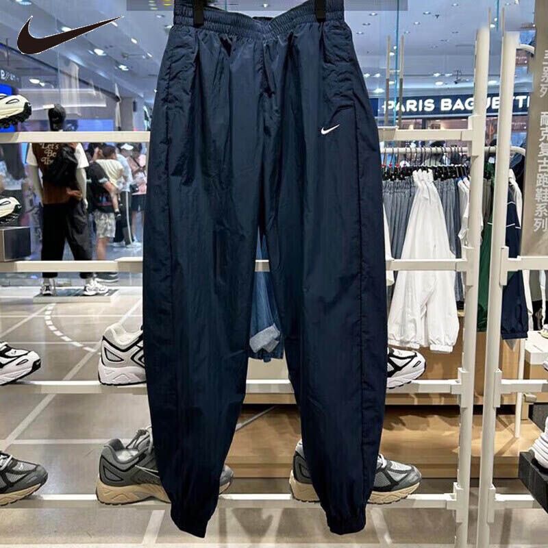 Authentic Nike Women's Sun Protection Mid-Waist Woven Loose Fit Sports Cuffed Casual Pants Upf40+