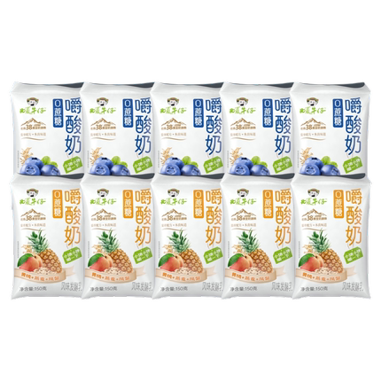 嚼酸奶常温风味发酵乳多口味0蔗糖生牛乳无添加早餐奶150g