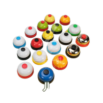 Cute hand presses the bell to answer and snap the artifact the pet calls the person to ring the bell and the deal bell in the live broadcast room