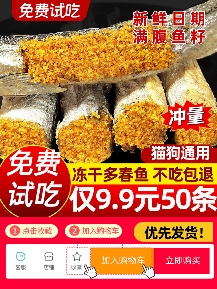 Pet Cat Snacks, Freeze-Dried Spring Fish, Nutritional Calcium Supplement, Meat Jerky, Small Fish Jerky, Dog Teething Food, Kitten Food, Fish Oil