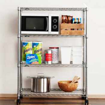 New four-story simple kitchen floor-standing oven storage rack living room with wheels mobile multi-layer adjustment rack