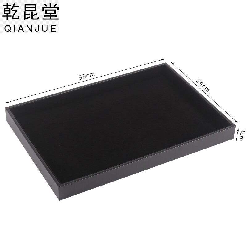 New Black Suede Cloth Jewelry Display Tray Ring Pendant Necklace Large Medium And Small Empty Tray Ornament Watching Pallet-Taobao