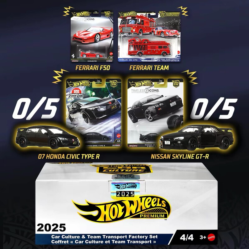 [in Stock] Hot Wheels Car Culture Collection Gift Box Toy Model R34 Rs6 No. 0