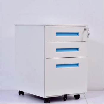 Mobile cabinet steel lock low cabinet iron hanging office file cabinet storage cabinet three-door drawer base cabinet manufacturer