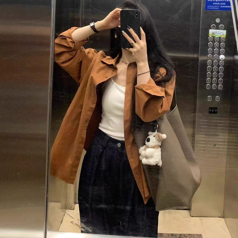 Plus Size 150kg Korean Style Casual Pure Cotton Shirt for Women, Spring and Summer Design, Versatile, Slimming, Casual Shirt