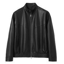 SINBOS imported first-layer calfskin leather jacket mens genuine leather stand-up collar jacket spring new loose motorcycle jacket trend