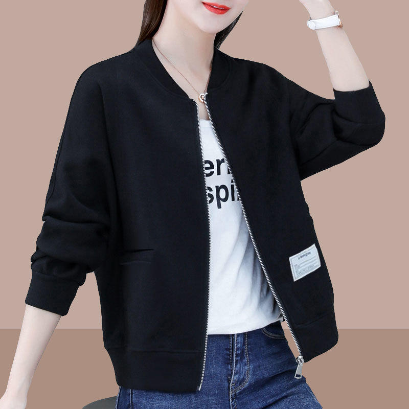 2026 Plus Size Women's Sweatshirt Short Style Spring and Autumn New Korean Version Loose Slimming ins Trendy Cardigan Slimming Jacket