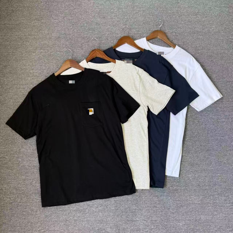 Fei Jie's Foreign Trade Shop 100% Cotton Jersey Carhartt Men's Small Pocket Round Neck Short Sleeve T-Shirt Undershirt 4 Colors Versatile Fei Jie's Foreign Trade Shop 100% Cotton Jersey Carhartt Men's Small Pocket Round Neck Short Sleeve T-Shirt Undershirt 4 Colors Versatile