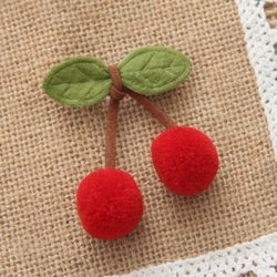 Curtain Decoration Accessories, Trinkets, Cherry Pendants, Accessories, Hanging Jewelry Pins, White Gauze Fur Ball Lace