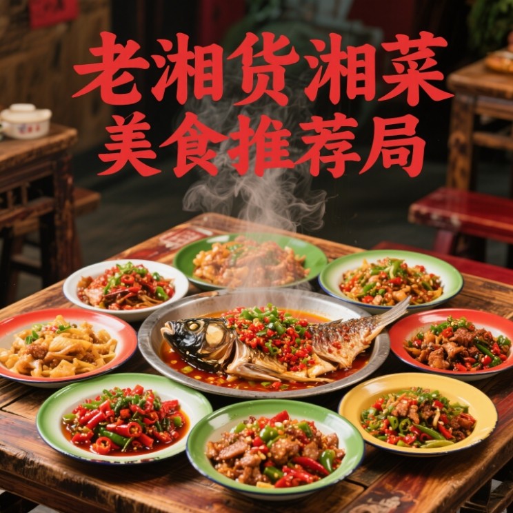老湘货湘菜美食推荐局的LOGO