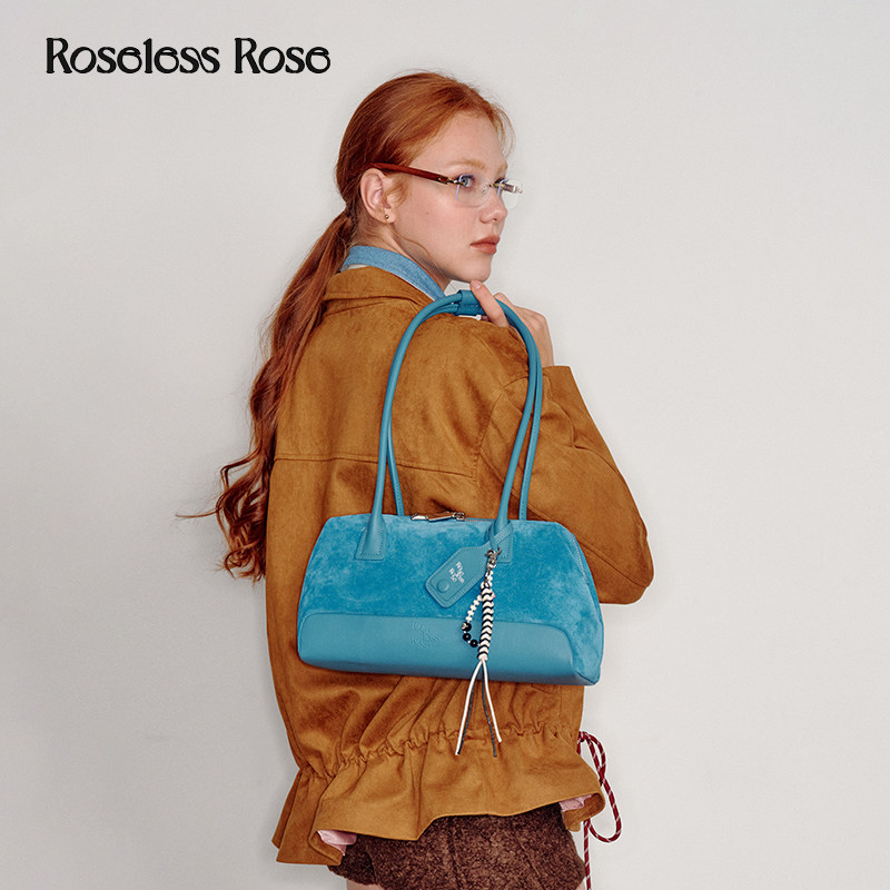 RoselessRose, бостонская сумка для боулинга, большая новая кожаная сумка-тоут на одно плечо, подмышки, большая вместительная женская сумка-тоут Изображение 1