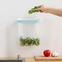 TRACELESS STICKER CABINET DOOR GARBAGE BAG HOLDER CONTAINING RACK KITCHEN PLASTIC BAG RACK SORTING TRASH CAN TRASH RACK