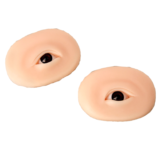 Special practice for wild eyebrow left and right separate eye block pattern embroidery 6D simulated silicone eyebrow and eye eyelashes for beginners