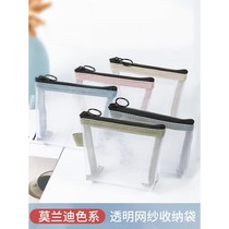Coin packaging key lipstick bank card miscellaneous storage small bag transparent mesh bag nylon card bag mini bag