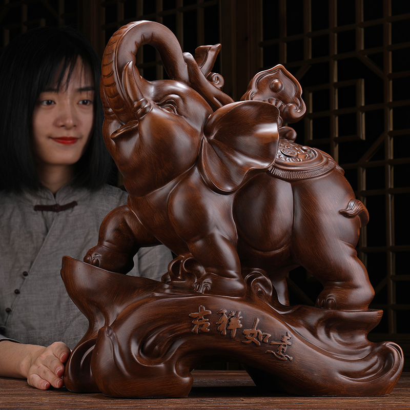 Auspicious Ruyi Elephant Pendulum to decorate a pair of decorative door hall living room on both sides of Thai Elephant resin handicraft TV cabinet