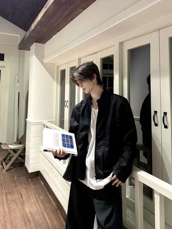 Jichuan Yep Autumn and Winter Original Nylon American Retro Pilot Shoulder-Length Jacket for Men and Women, High-End and Stylish