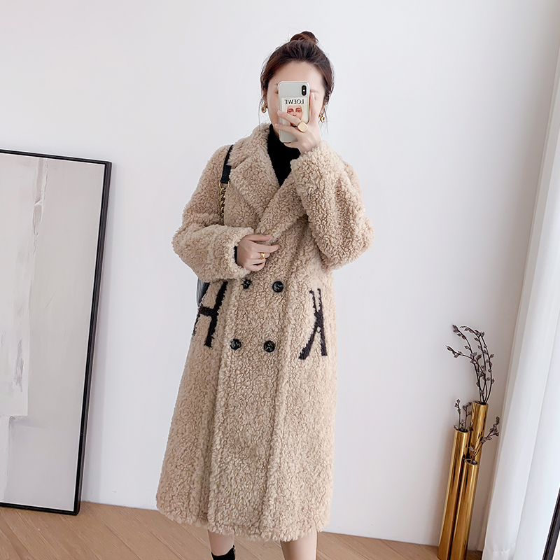 Clearance price Lamb wool coat women's fashion new sheep shearing coat fur one mid-length Haining fur