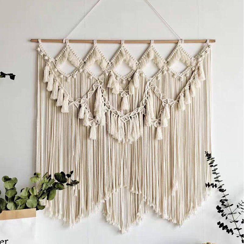 Woven door blinds woven cotton rope hanging blanket handmade diy material bag wall-mounted sofa Background headstock Guan Guan Decoration-Taobao